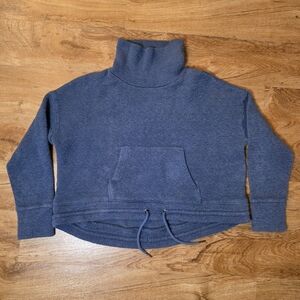 Sweaty Betty Blue Knit Mockneck Sweatshirt